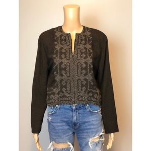 Caroline Rose Neiman Marcus black crop zip jacket